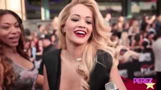 EXCLUSIVE Rita Ora Spills Fifty Shades Of Grey Shooting Deets Hint Its Steamy  Perez Hilton [upl. by Leunad]