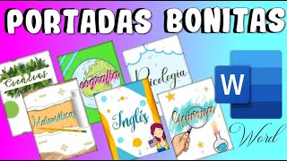 COMO HACER PORTADAS BONITAS EN WORD🌸 PARA TRABAJOS Y CUADERNOS✨💖 FÁCIL Y RÁPIDO✅ [upl. by Reynold]