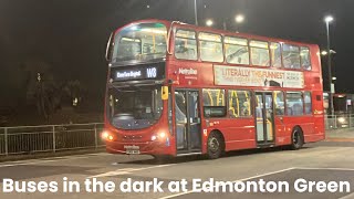 Buses in the dark at Edmonton Green [upl. by Arrat]