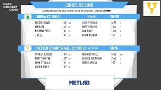 Chester Boughton Hall CC 2nd XI v Lindow CC 2nd XI [upl. by Moody687]