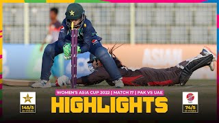 ACC  Womens Asia Cup 2022  Match 17  PAK vs UAE [upl. by Mani]