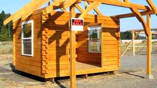 Frontier Log and Timber 12 x 14 Dovetail cabin with 6 x 14 porch [upl. by Sulrac]