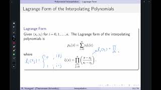 Interpolation 5 Lagrange Form of the Interpolating Polynomials [upl. by Lered]