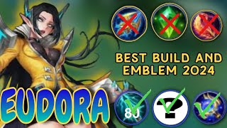 EUDORA BEST BUILD AND EMBLEM 2024 l FumiKage OFFICIAL Gameplay eudora eudorabuild2024 eudoramlbb [upl. by Nalym]