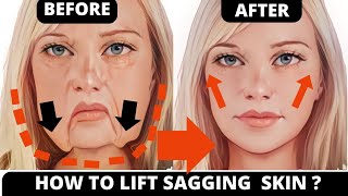 🛑 HOW TO LIFT SAGGING SKIN amp JOWLS  LIFT SAGGY CHEEKS  REMOVE WRINKLES  FACE LIFT  LAUGH LINES [upl. by Wolfie]