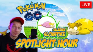 Galarian Slowpoke Shiny Spotlight Hour Live  Pokemon GO [upl. by Neelon]