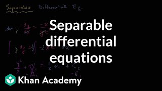 Separable differential equations introduction  First order differential equations  Khan Academy [upl. by Toomay]