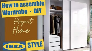 Assembling Wardrobe with Sliding Door and Drawers  Монтажа на плакар со лизгачки врати од МЕБЕЛВИ [upl. by Htnamas]