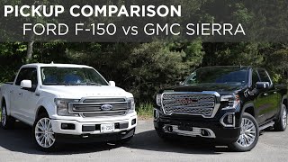 2019 Ford F150 Limited vs 2019 GMC Sierra Denali  Pickup Comparison  Drivingca [upl. by Oza]