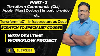 Terraform Commands CLI Apply  Console Destroy  Import  provider  Plan Command Part 3 [upl. by Blynn]