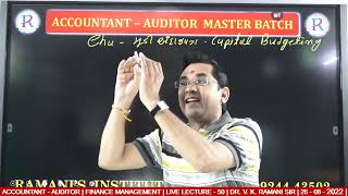 ACCOUNTANT  SUB ACCOUNTANT  AUDITOR  FINANCE MANAGEMENT  LIVE LECTUR  50  DR V K RAMANI [upl. by Simsar302]