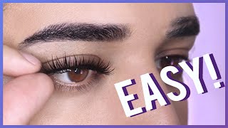 How To Apply False Eyelashes For Beginners [upl. by Arhat]