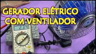 GERADOR EÓLICO FEITO COM VENTILADOR [upl. by Christenson]