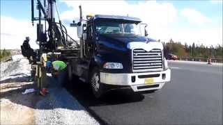 Installing Guardrails with Mack Truck [upl. by Jimmy]