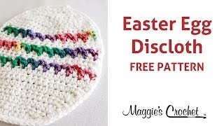 Easter Egg Dishcloth Free Crochet Pattern  Right Handed [upl. by Aksel824]