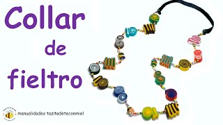 Manualidades collar de fieltro  Crafts Felt collar [upl. by Jock]