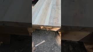 getting it down Run log to finished table in a day homesteadwoodmilloffgridnaturepicnictable [upl. by Nacnud]