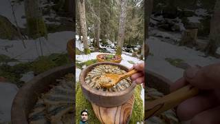 Cooking anchovy fish fish cooking food outdoorcooking nature foodie outdoor mountains short [upl. by Rednave]