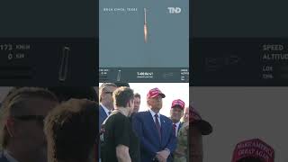 Trump watches Elon Musks SpaceX rocket launch in Texas [upl. by Goodkin362]