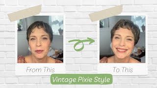 Vintage Curls on a Pixie Cut with a pencil flat iron hairstyle pixie viral [upl. by Radke575]