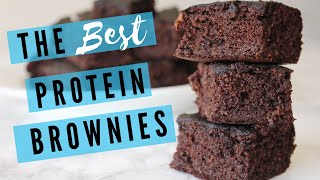 THE BEST PROTEIN BROWNIES  The Perfect Post Workout Snack  Low Sugar Brownie Recipe [upl. by Bubb]