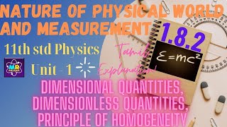 Dimensional  formula  Dimensional  Quantities  Dimensionless  Quantities [upl. by Gellman]