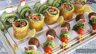 افكار تقديم راقية لأطباق المقبلات🍤الكانابي🍤 les canapés salé [upl. by Jourdain]