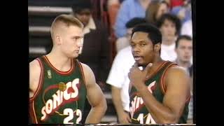 INDIANA PACERS vs SEATTLE SONICS 1996 Oct Pre Season [upl. by Oinesra812]