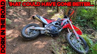 Flameouts Face Plants and Future Mod Plans Honda CRF450L First Ride Off Road [upl. by Elahcim]