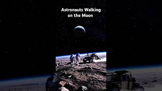 Astronauts Walking on the Moon Epic Earth Scene 🚀 🌏shorts shortvideo moonexplore [upl. by Luella]