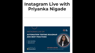 The Test Tribe Instagram Live On Automation Testing Roadmap amp Best Practices [upl. by Aleit]