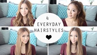 MY 4 QUICK AND EASY EVERYDAY HAIRSTYLES [upl. by Elletsirhc]