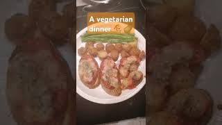 Vegetarian dinner 🍕🥔trending food trending viral youtube sub satisfying [upl. by Ainegul]