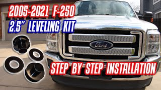 How to install Superlift f250 25quot leveling kit  Ford F250  F350 super duty 20052023 part 40007 [upl. by Ahslek]