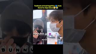 TaeKook arrived together 👥 from Seoul to Jeju Island 🤧😭❤️‍🩹 taekook shorts youtubeshorts jimin [upl. by Celtic]