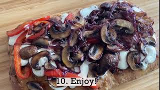 Izzios ROSEMARY GARLIC FOCACCIA PIZZA With Onions Peppers Mushrooms amp Mozzarella [upl. by Pussej]