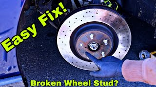 How To Replace A Front Wheel Stud on a Subaru STI [upl. by Airdnalahs]