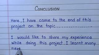 Conclusion for file  How to write Conclusion  Conclusion for project file Project File Decoration [upl. by Suivatnad]