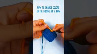 Quick and Simple Colour Changes Mid Row crochetideas crochettutorial crochetpattern crochet [upl. by Opiuuk]