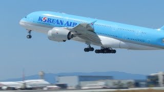 Korean Air Airbus A380861 HL7612 CLOSE UP Takeoff  LAX  RWY 25L MUST SEE [upl. by Lezlie94]