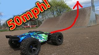 OMG Traxxas ERevo 20 Destruction Testing on Skate Park [upl. by Bamford]