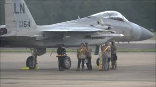 F 15C Eagles amp Typhoon does a low approuch at RAF Lakenheath 25th October 2021 [upl. by Milicent]