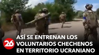 GUERRA RUSIAUCRANIA  Así se entrenan los voluntarios chechenos en territorio ucraniano [upl. by Enelym]