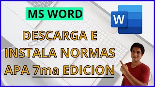 Cómo Descargar e Instalar NORMAS APA 7ma Edicion en Word💻 [upl. by Luiza]