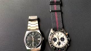 Tissot PRX 35 mm vs Seiko Speedtimer 39 mm Size Comparison [upl. by Ymot849]