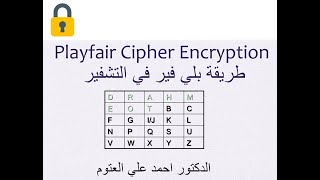 Playfair Encryption خوارزمية بلي فير في التشفير مع مثال [upl. by Repohtsirhc]