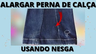 Como Alargar Boca De Calça Jeans Usando Nesga De Tecido [upl. by Ahsikan]