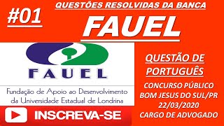 FAUEL01PORTUGUÊSBANCAFAUELCONCURSOSPÚBLICOSPORTUGUÊSBANCAFAUELCONCURSOSBANCAFAUEL [upl. by Quartus]