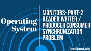 Monitor Operating system  Reader Writer  Producer Consumer classical problem of Synchronization [upl. by Eocsor]