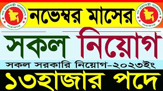 ১৩হাজার পদে নভেম্বর মাসের সকল সরকারি নিয়োগ 2023সরকারি চাকরির নিয়োগgovernment jobSR Job Life [upl. by Ailongam]